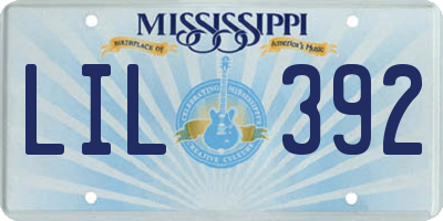 MS license plate LIL392