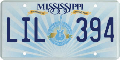 MS license plate LIL394