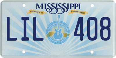 MS license plate LIL408