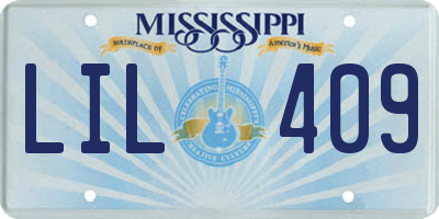 MS license plate LIL409