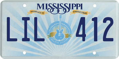 MS license plate LIL412