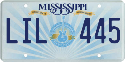 MS license plate LIL445