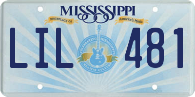 MS license plate LIL481