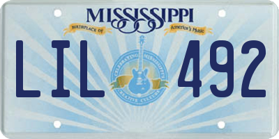 MS license plate LIL492