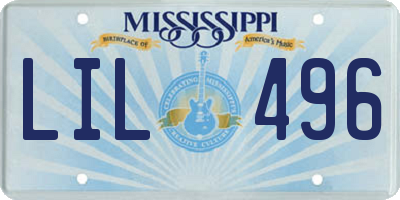 MS license plate LIL496