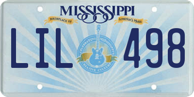 MS license plate LIL498
