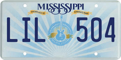 MS license plate LIL504