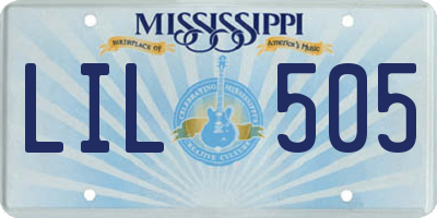 MS license plate LIL505