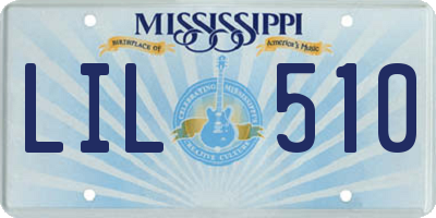 MS license plate LIL510