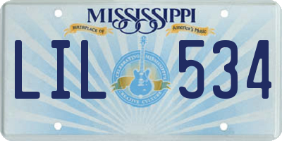 MS license plate LIL534