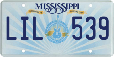 MS license plate LIL539
