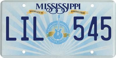 MS license plate LIL545