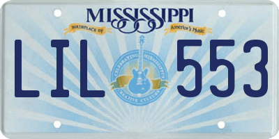 MS license plate LIL553