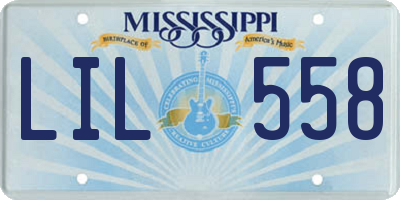 MS license plate LIL558