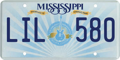 MS license plate LIL580