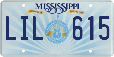 MS license plate LIL615