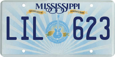 MS license plate LIL623