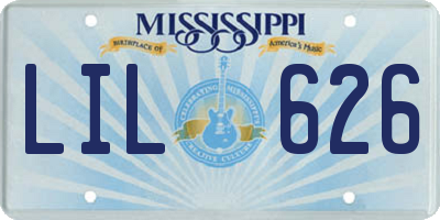 MS license plate LIL626
