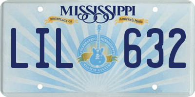 MS license plate LIL632
