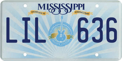 MS license plate LIL636