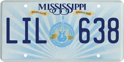 MS license plate LIL638