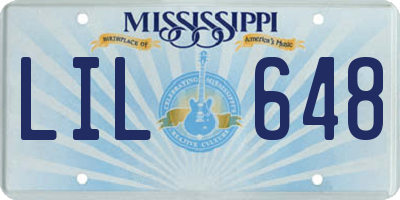 MS license plate LIL648