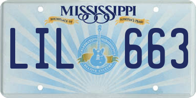MS license plate LIL663
