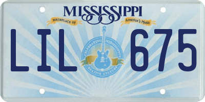 MS license plate LIL675