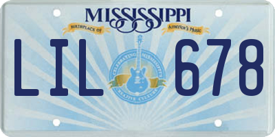 MS license plate LIL678