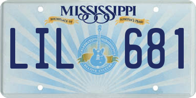 MS license plate LIL681