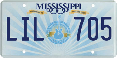 MS license plate LIL705