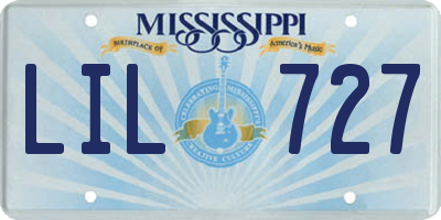 MS license plate LIL727