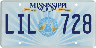 MS license plate LIL728