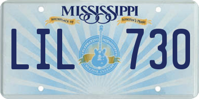 MS license plate LIL730
