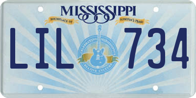 MS license plate LIL734