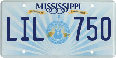 MS license plate LIL750