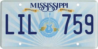 MS license plate LIL759