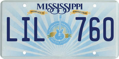 MS license plate LIL760