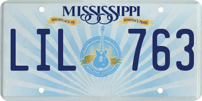 MS license plate LIL763