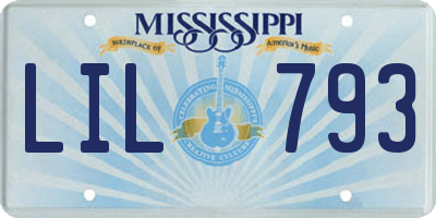 MS license plate LIL793