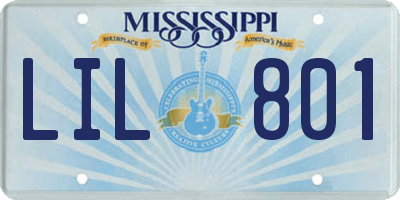 MS license plate LIL801