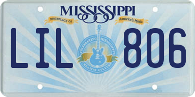 MS license plate LIL806