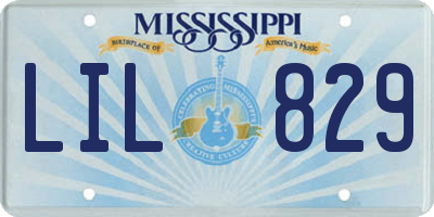 MS license plate LIL829