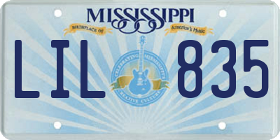 MS license plate LIL835