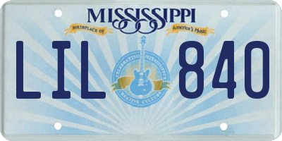 MS license plate LIL840