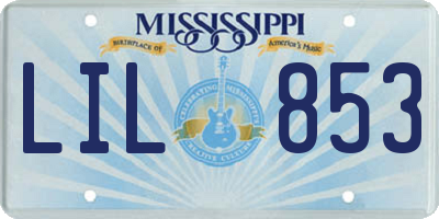 MS license plate LIL853