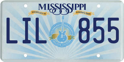 MS license plate LIL855
