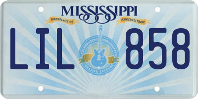 MS license plate LIL858