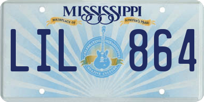MS license plate LIL864