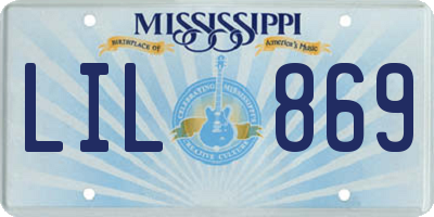 MS license plate LIL869